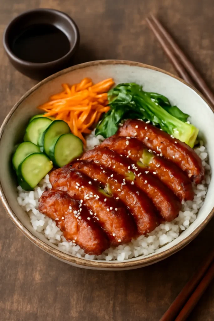 Asian BBQ Pork Rice Bowl