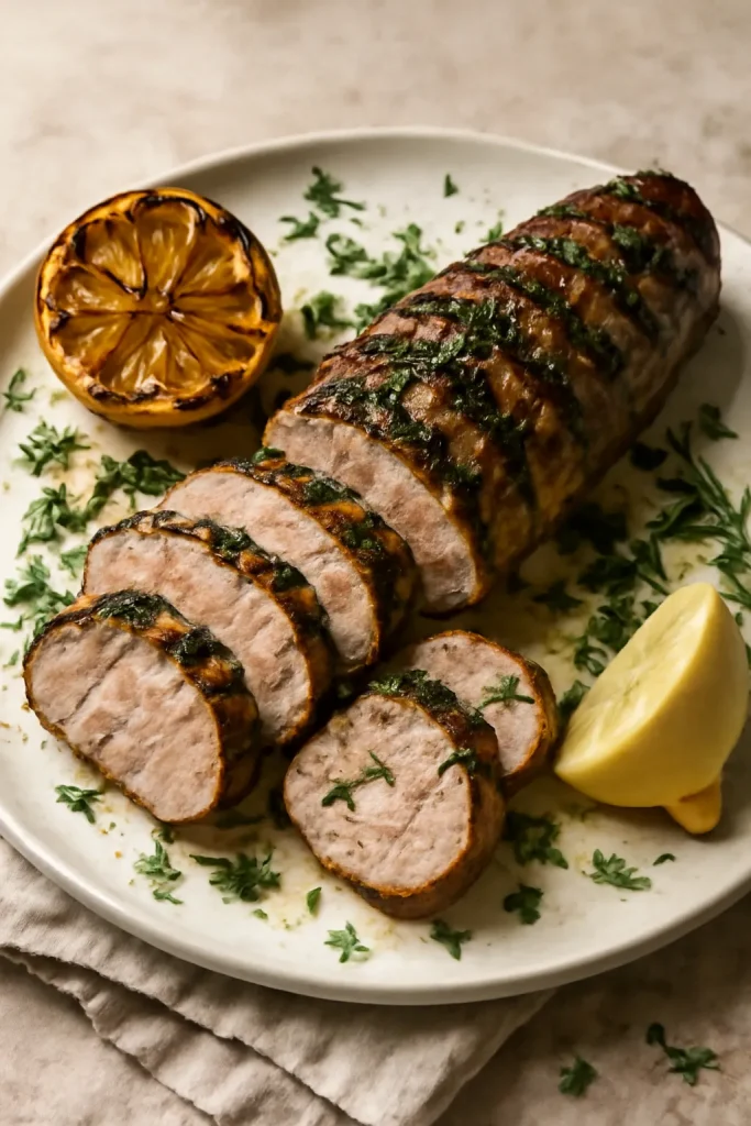Grilled Pork Tenderloin with Lemon Garlic and Herbs