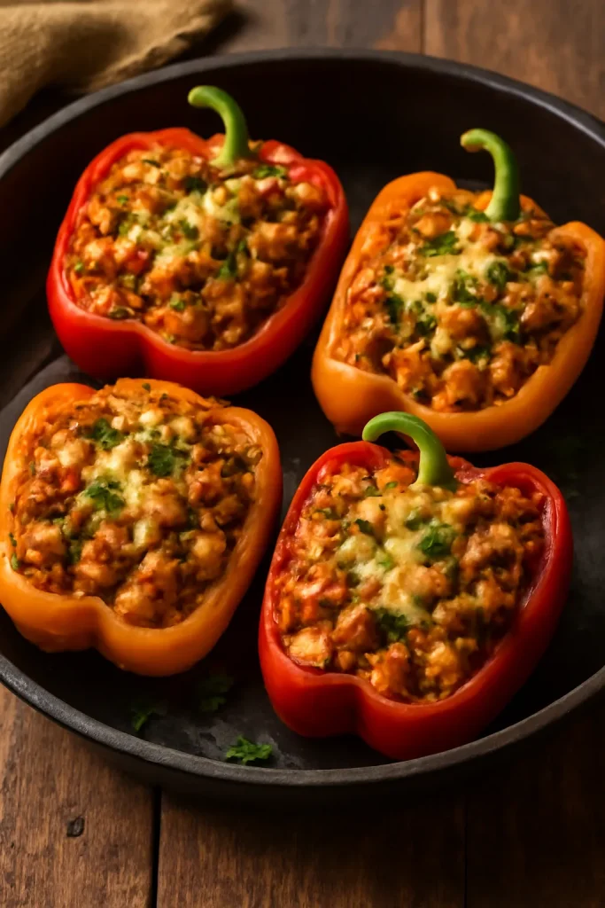 Ground Chicken Stuffed Bell Peppers