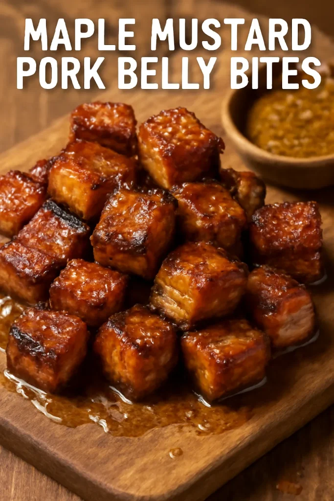 Maple Mustard Pork Belly Bites