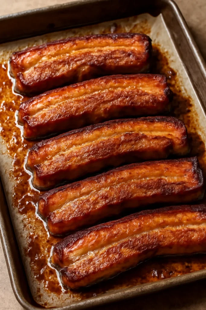 Oven Baked Pork Belly Slices
