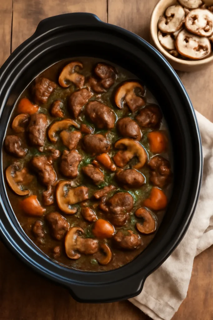 Slow Cooker Beef and Mushroom Stew
