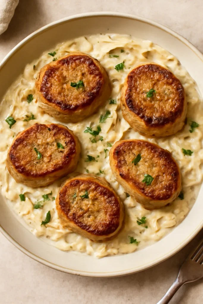 creamy Pork Tenderloin Medallions with Orzo